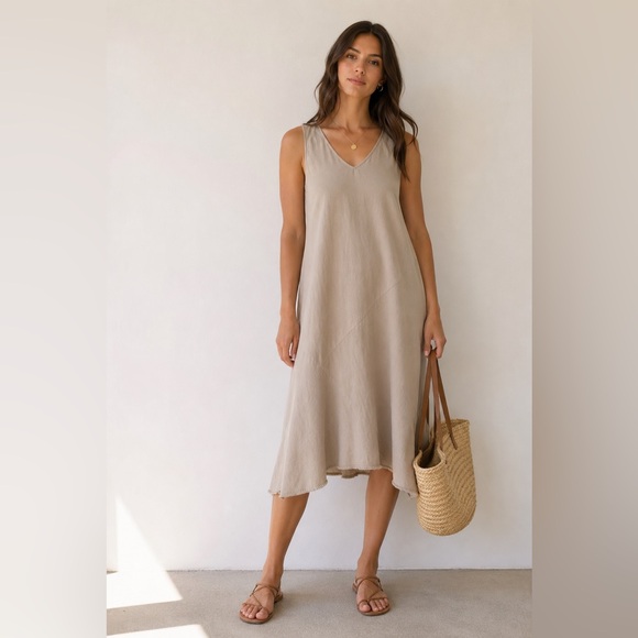Dresses & Skirts - Linen Blend MIDI Sheath Dress | Size L